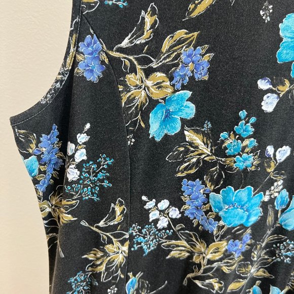 Chelsea Studio Size 18W Floral Knit Sleeveless Button Front Collar Shirt Dress - Picture 7 of 10